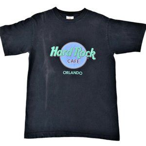 Hard Rock Café Orlando Florida Souvenir T-Shirt Black Blue Green Vintage Large
